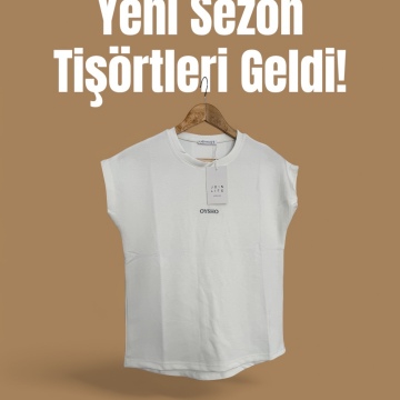 OYSHO KUMAŞ KIRIK BEYAZ BASIC T-SHIRT