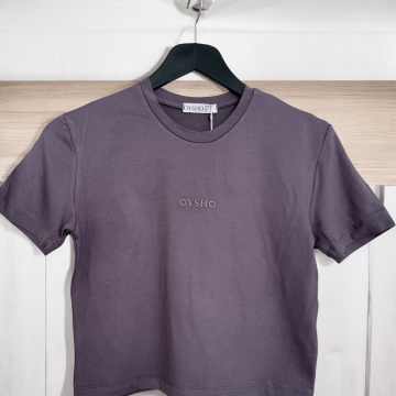 OYSHO KUMAŞ CROP T-SHIRT
