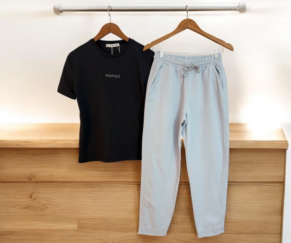 MAVİ KETEN RAHAT KESİM ZARA MODEL PANTOLON